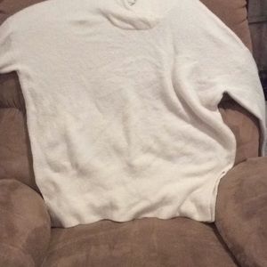 White hooded sweater